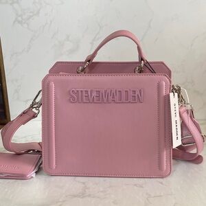 New Steve Madden Pink Dusty Rose Bevelyn Bag Purse Crossbody Women's Trendy Cute